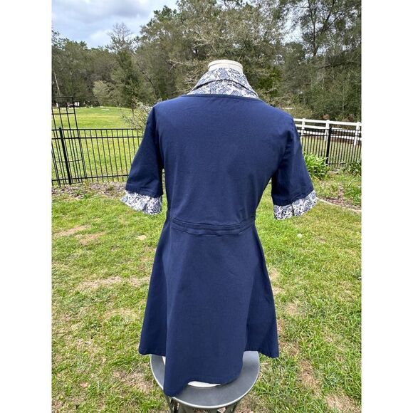 Tatiana & Natouchi Women's Navy/Cream Fit & Flare Paisley Size XL Dress - Picture 3 of 9